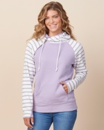 EZ383 Enza® 38379 Ladies Stripe Double Hood Pullover